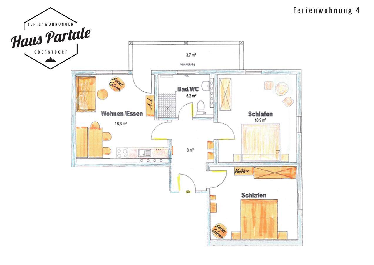 Haus Partale Apartment Oberstdorf Ngoại thất bức ảnh